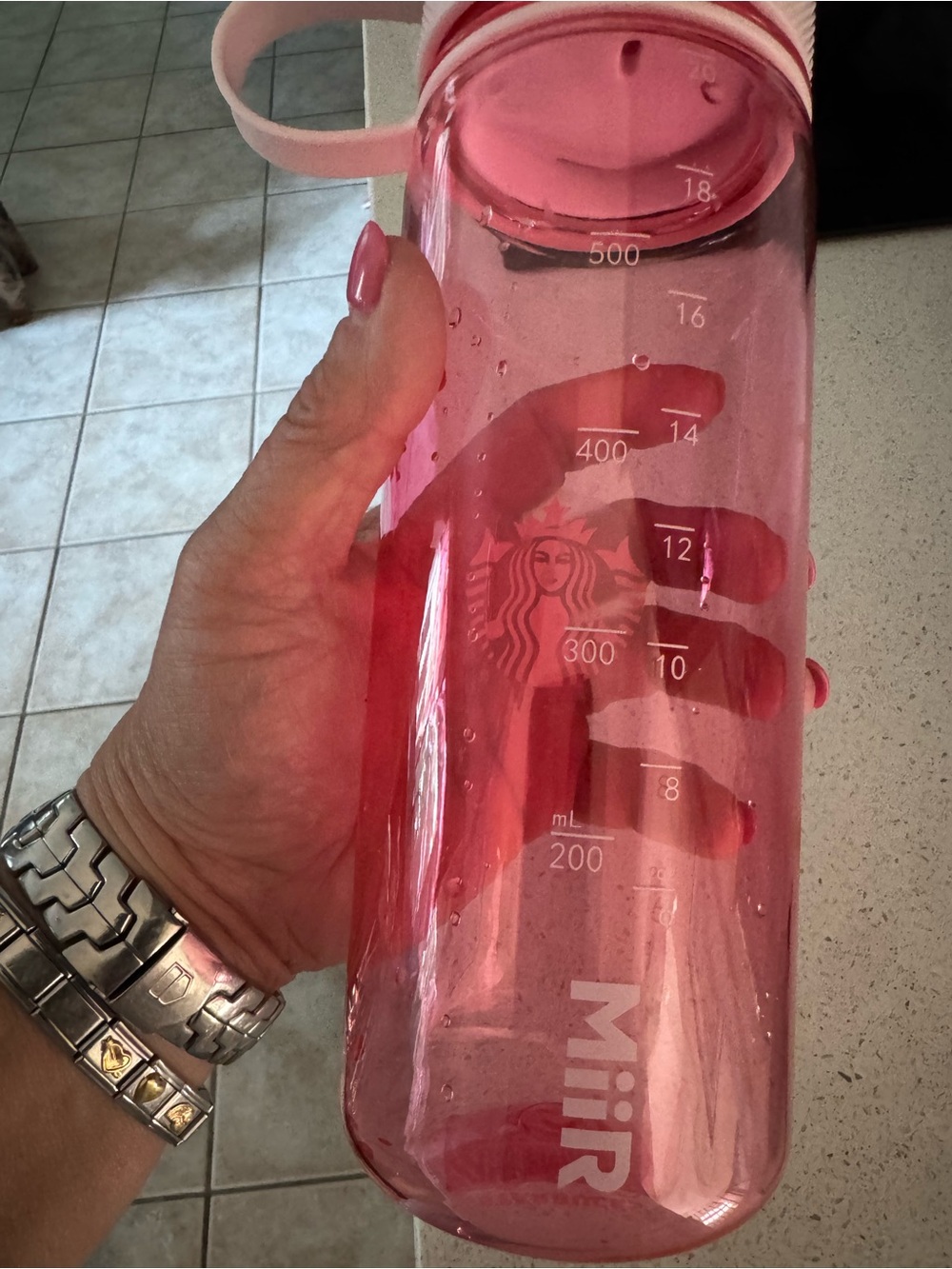 Pink Water Bottle - Durable Hydration Bottle starbucks plastic